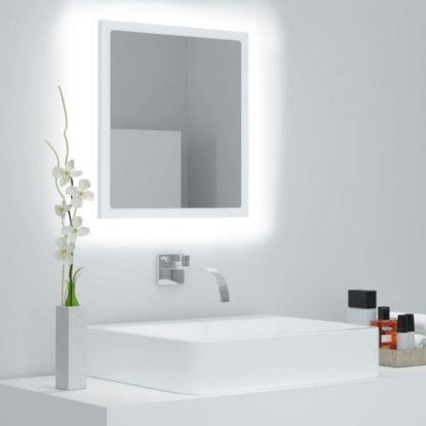 LED Bathroom Mirror White 40x8.5x37 Cm Acrylic.