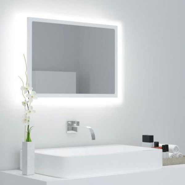 LED Bathroom Mirror White 60x8.5x37 Cm Acrylic.