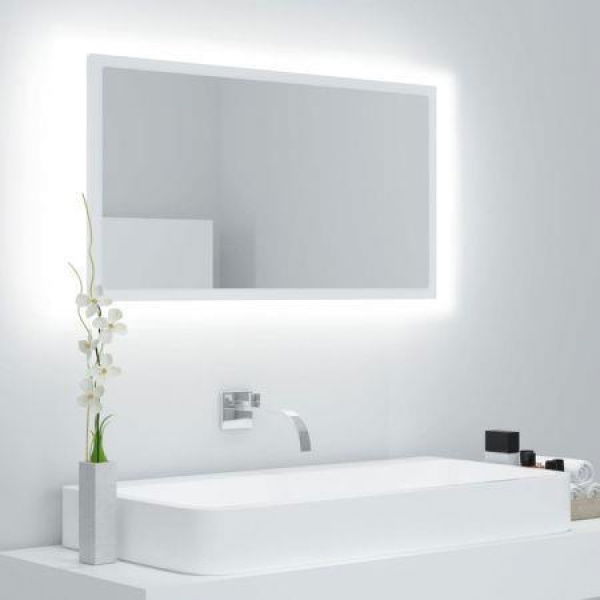 LED Bathroom Mirror White 80x8.5x37 Cm Acrylic.