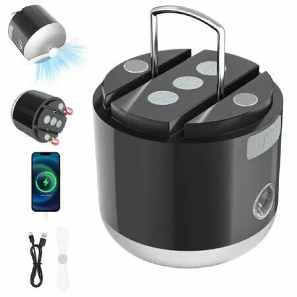 LED Camping Lantern Rechargeable 800LM Camping Tent Light, with Fan 4 Light Modes Misting Feature & Magnetic Base for Outdoor Camping