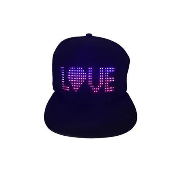 LED Cap Programmable APP Text Display Snapback Hat Party Club Event Customisable Fashion