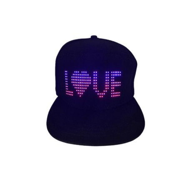 LED Cap With Programmable APP Text Display Message Snapback Hat For Club Party Event