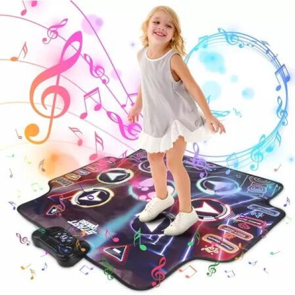 LED Dance Mat Music Lights Wireless Bluetooth 7 Levels 5 Birthday Christmas Toy Kids Rhythm Play Equipment