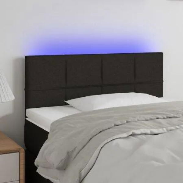 LED Headboard Black 100 cm Fabric