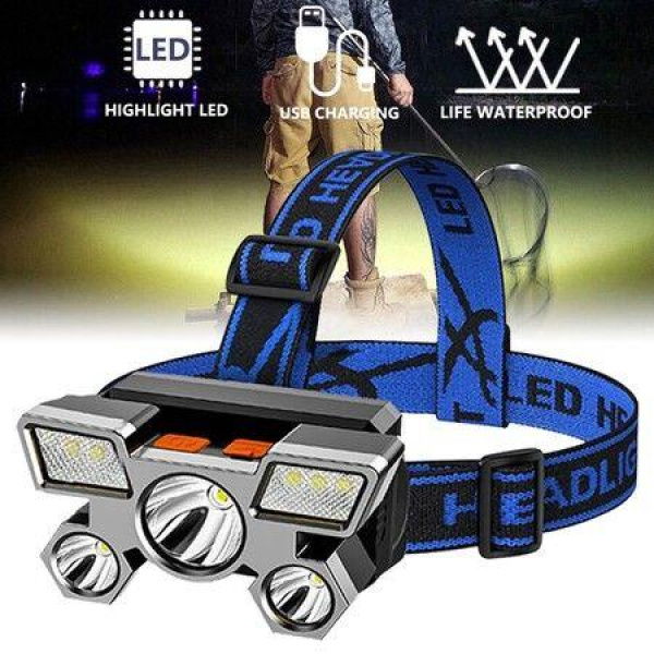 LED Headlight Outdoor Camping Fishing Headlamp Rechargeable IPX4 Waterproof Portable Head Flashlight For Outdoor Camping Adventure