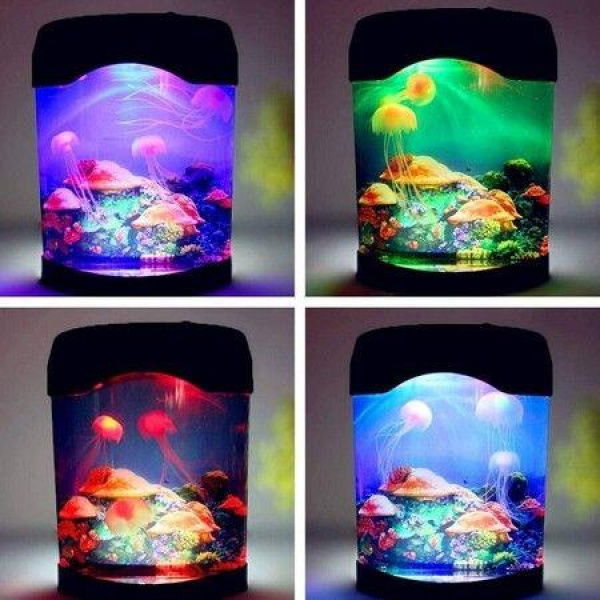 LED Jellyfish Lava Lamp USB Jellyfish Lamp Electric Aquarium Tank Mood Night Light With Color-Changing For Home Bedroom Background Decoration