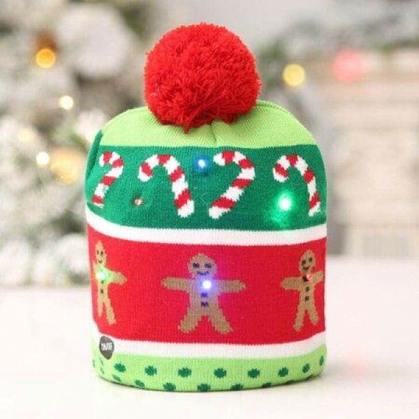 LED Light Up Party Hat Knitted Christmas Hat With Colorful Lights For Adults And Kids Flashing Party Hat For Party Birthday Christmas