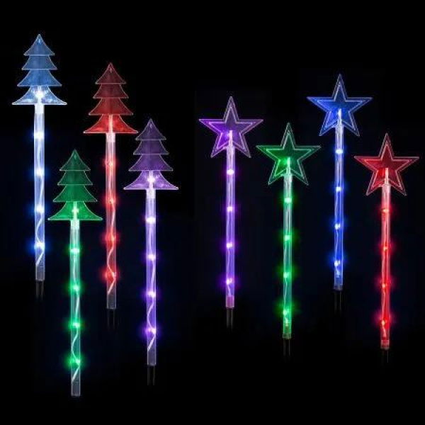 LED Lightshow Star Path Lights 4 pieces Remote Controlled - Stars