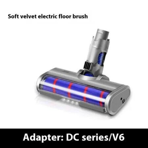 LED Motorhead for Dyson V6 DC serial Head Replacement with Soft Roller for Hard Floor White Light as Dust Detection Power Brush Vacuum Attachment