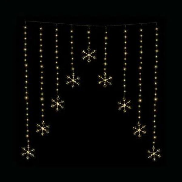 LED Snowflakes Curtain Lights avialable in 2 Colors - Cool White