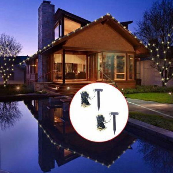 LED Solar String Lights 2 Pcs Warm White