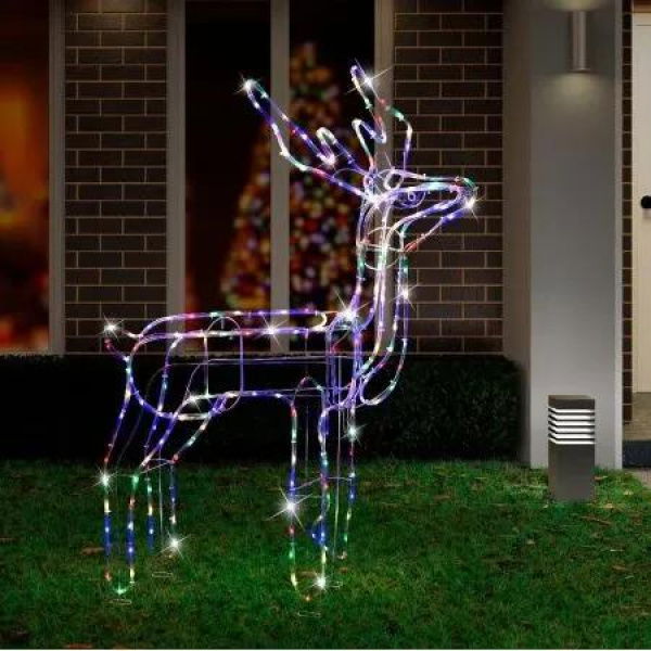 LED Twinkling Standing Reindeer -110cm available in 2 Colors - Multicolor