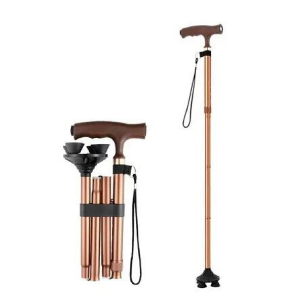 LED Walking Cane with Pivoting Base and 5 Adjustable Height 88-98cm for Seniors