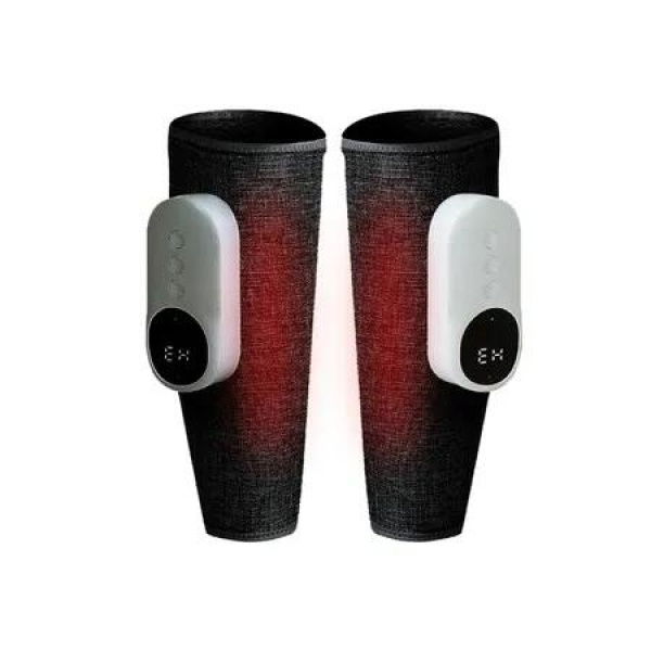 Leg Massager Air Compression Heat Circulation Calf Muscle Relaxation 3 Intensities Modes Easy Use Gift Black 2Pcs