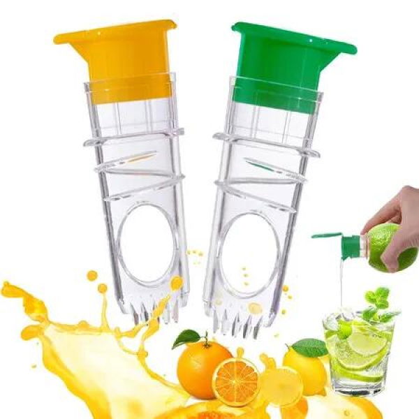 Lemon Squeezer Screw Top 2 Pcs, Manual Citrus Juicer with Lid and Filter, BPA-Free Lime Juicer for Lemon or Orange, Easy to Use and Clean