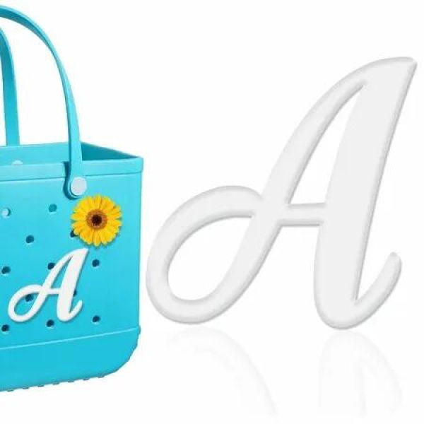 Letter Charms for Bogg Bag,Alphabet Lettering Accessories Charms Compatible with Bogg Bag Original All Models,Insert Decorative Letter for Handbag Beach Tote Bag (A)