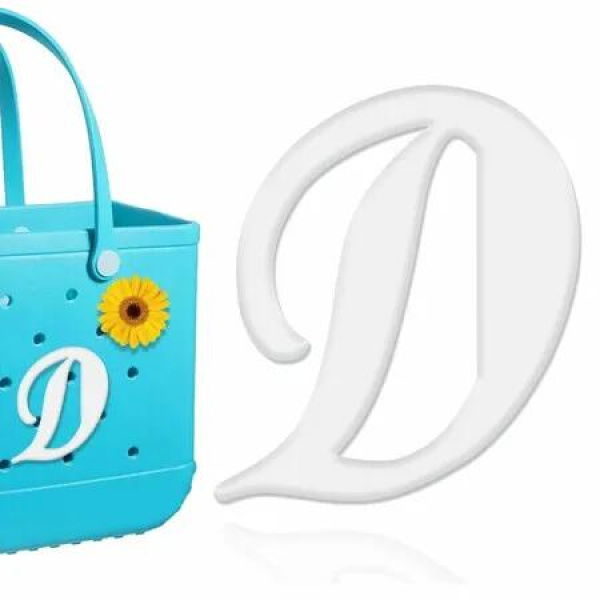 Letter Charms for Bogg Bag,Alphabet Lettering Accessories Charms Compatible with Bogg Bag Original All Models,Insert Decorative Letter for Handbag Beach Tote Bag (D)