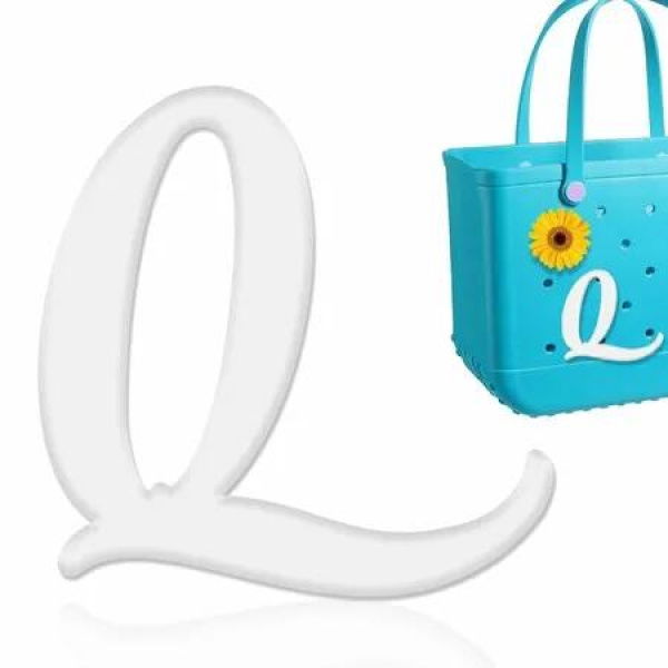 Letter Charms for Bogg Bag,Alphabet Lettering Accessories Charms Compatible with Bogg Bag Original All Models,Insert Decorative Letter for Handbag Beach Tote Bag (Q)