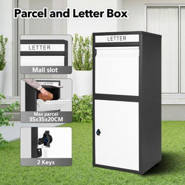 Letterbox Parcel Mailbox Freestanding Drop Post Delivery Box Locking For Home Package