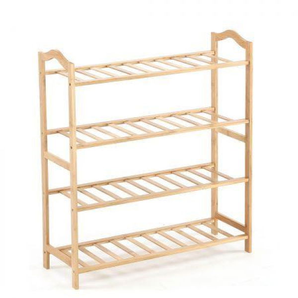 Levede Bamboo Shoe Rack Storage Wooden Organizer Shelf Stand 4 Tiers Layers 70cm