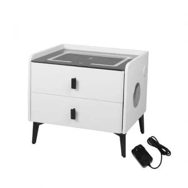 Levede Bedside Table LED Lights Drawers Storage