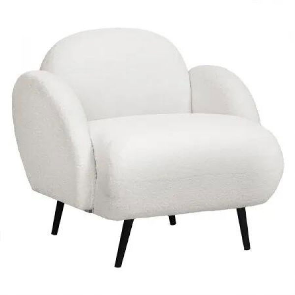 Levede Sofa Chair Fleece Upholstered Single White