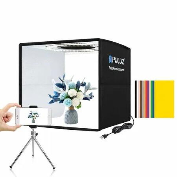 Light Box Photography,Professional Dimmable Shooting Tent Kit with CRI >95 White Lighting 120 LEDs Lights and 6 Photo Backdrops (30x30cm)