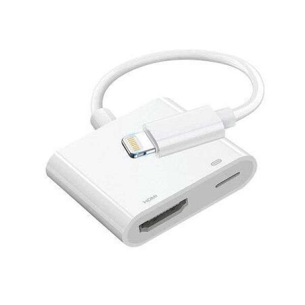 Lightning To HDMI Adapter For HD TV/Projector/Monitor - Supports All IOS - White.