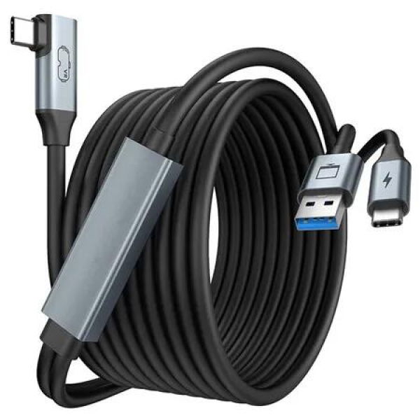 Link Cable 5 Meters for Meta/Oculus Quest 3s/3/2, 5 Meters Charging Cable Link, Connects Quest 3s and PC for VR Headsets