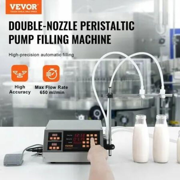 Liquid Filling Machine 5-650ml Filling Capacity Automatic Bottle Filler Machine Bottling Machine Peristaltic Pump Digital Control for Milk Water Wine