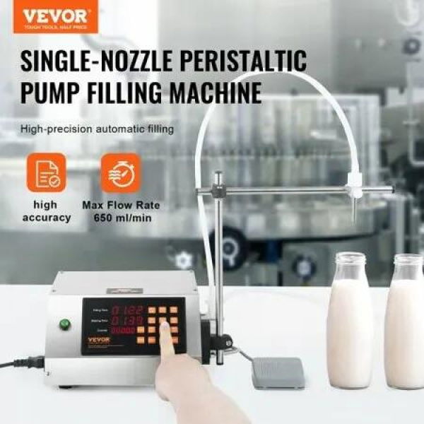 Liquid Filling Machine 5-650ml Filling Capacity Automatic Bottle Filler Machine Bottling Machine Peristaltic Pump Digital Control for Milk Water Wine