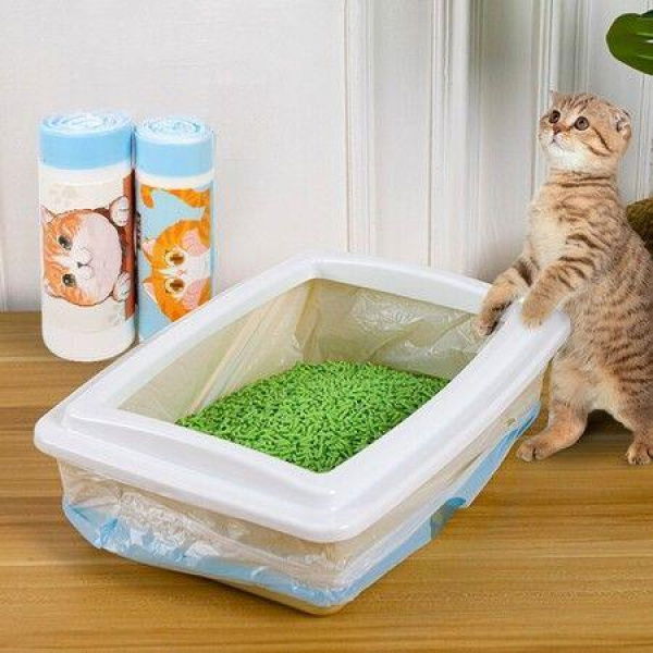 Litter Pan Box Liners Thickened Durable PE Material Medium Extra Large Drawstring Waste Bags For Pets Leak Proof 64x40cm 20 Pack