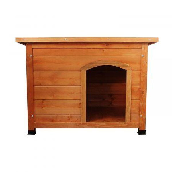 Little Buddies Wooden Flat Roof Dog Kennel - Large