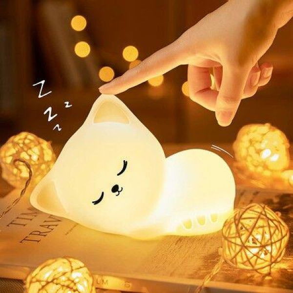 Little Cat Night Light Toddler Silicone Night Light Sleep Light