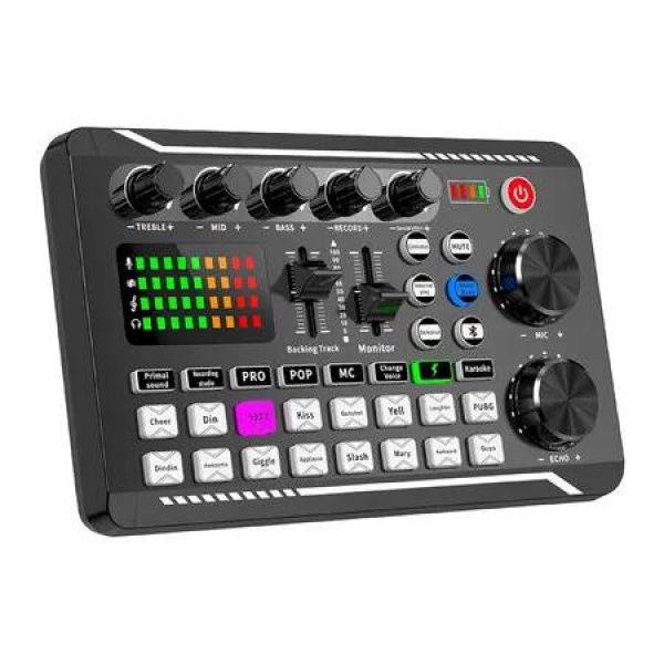 Live Sound Card Audio Mixer, Podcast Audio Interface with DJ Mixer Effects, Voice Changer with Sound Effects for Karaoke Tiktok YouTube Live Streaming Record Gaming