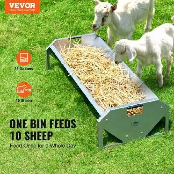 Livestock Feeding Trough 22 Gallon Capacity 45 Goat Feeder for 10 Sheep