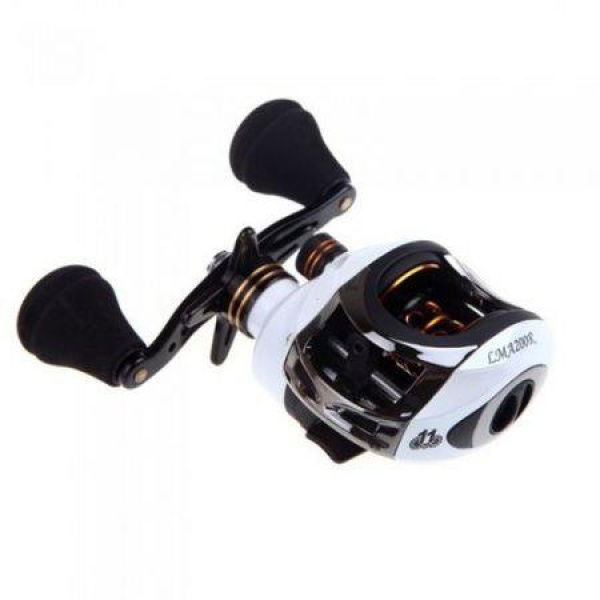 LMA200 10+1BB Ball Bearings Right Hand Baitcasting Fishing Reel High Speed 6.3:1 White.