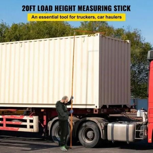 Load Height Measuring Stick 20' Sturdy Truck Height Stick Easy to Read