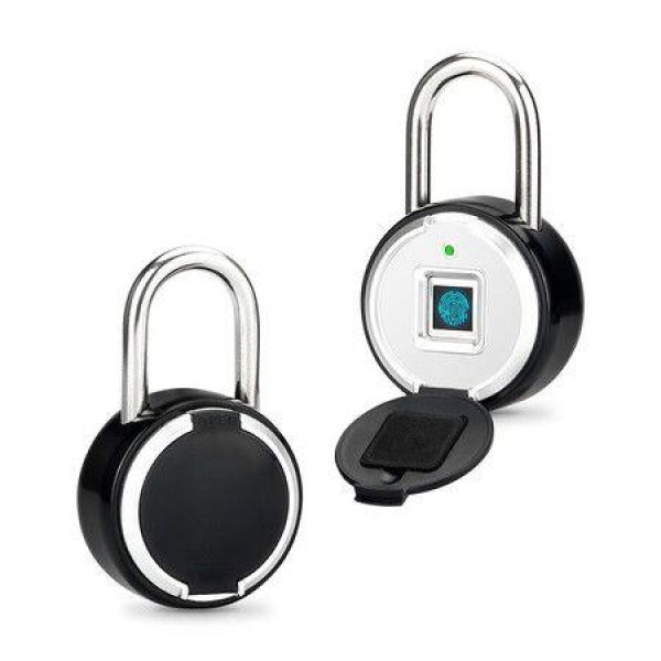 Lock Fingerprint Keyless USB Rechargeable Door Fingerprint Lock With Case Color: Black.