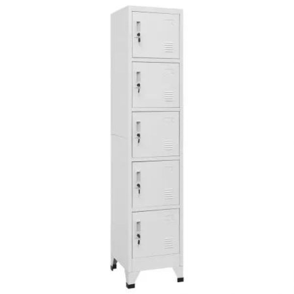 Locker Cabinet Light Grey 38x40x180 cm Steel