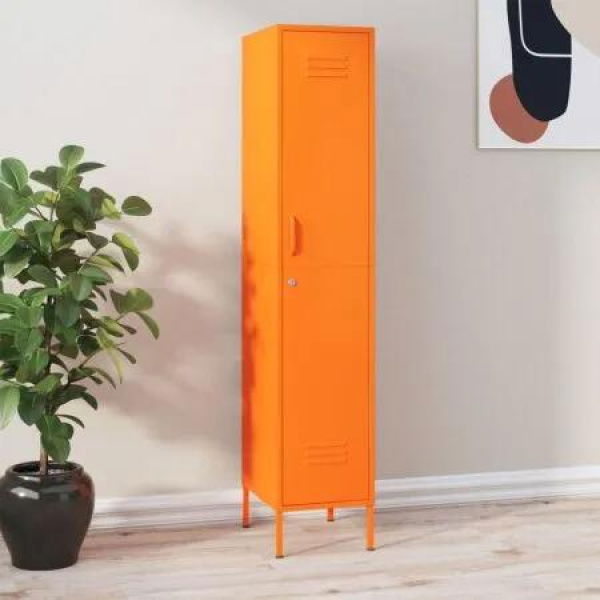 Locker Cabinet Orange 35x46x180 cm Steel