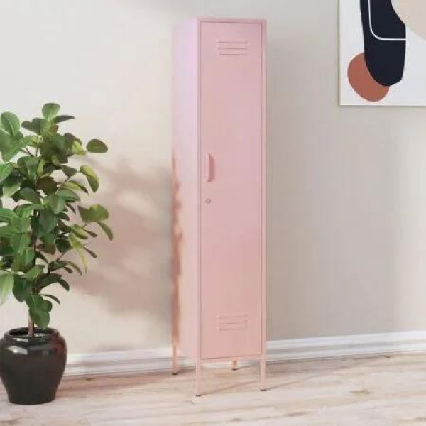 Locker Cabinet Pink 35x46x180 cm Steel