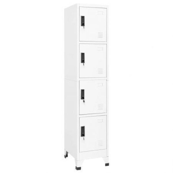 Locker Cabinet White 38x45x180 Cm Steel