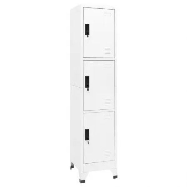 Locker Cabinet White 38x45x180 cm Steel