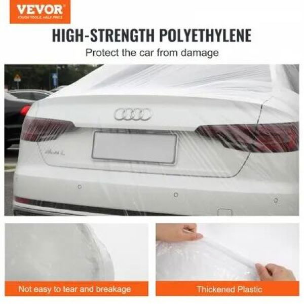 LOT 10pcs Clear Plastic Temporary Universal Disposable Car Cover 22' x 12' L VI