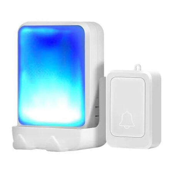 Loud Flash Doorbell, Wireless Doorbells for the Elderly, Hearing Impaired People, Pregnant Women (white)