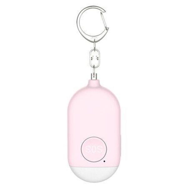 Loud Sound Personal Alarm 130 DB Safety Emergency Siren Keychain With Flashlight Color Pink