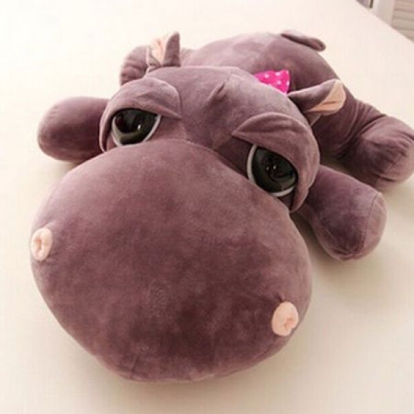 Lovely Hippo Plush Doll Toy Collection Decoration Plaything For Kids Children Brown