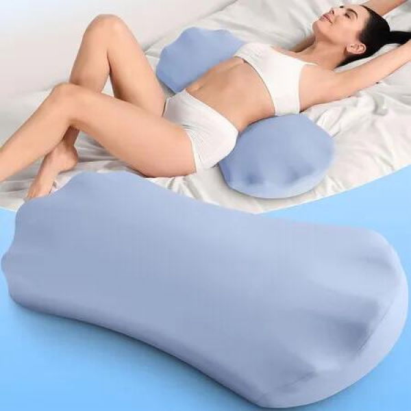 Lower Back Pillow for Sleeping Memory Foam Lumbar Support Pillow for Side Back Sleepers Ergonomic Waist Pillow