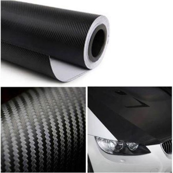 LUD 127X50cm 3D DIY Car Self Adhesive Carbon Fiber Vinyl Sticker Black